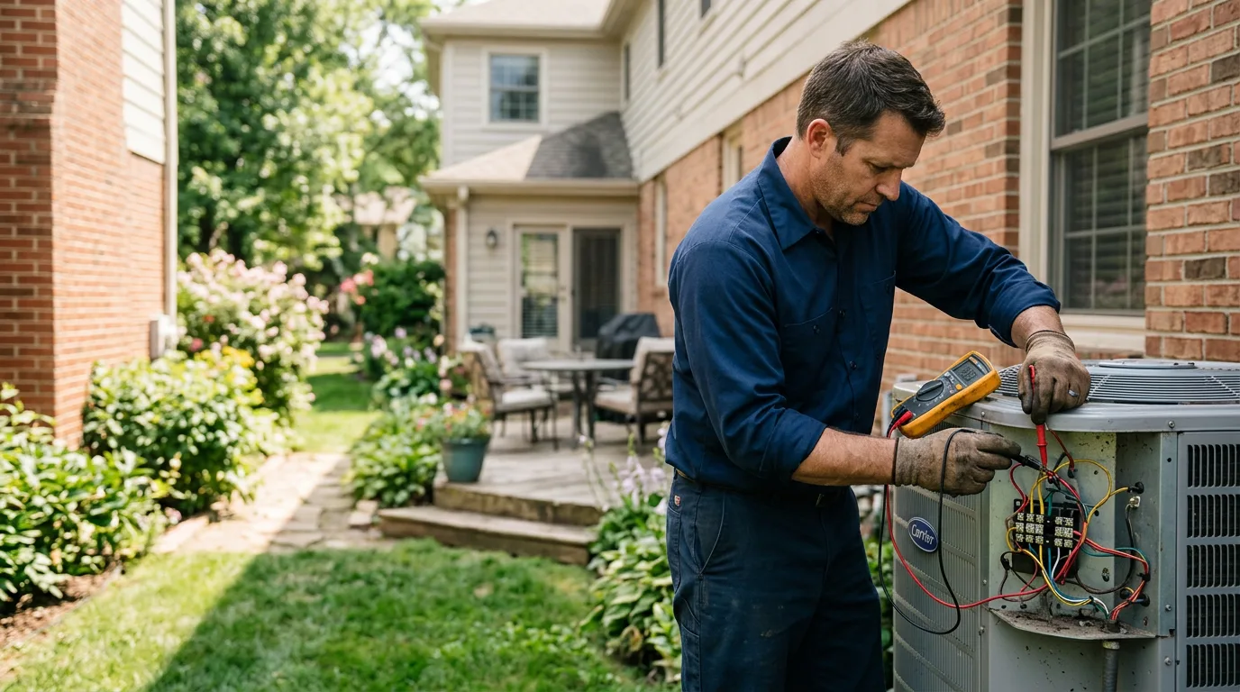 HVAC technician working near Carrollton, IL